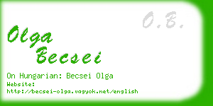 olga becsei business card